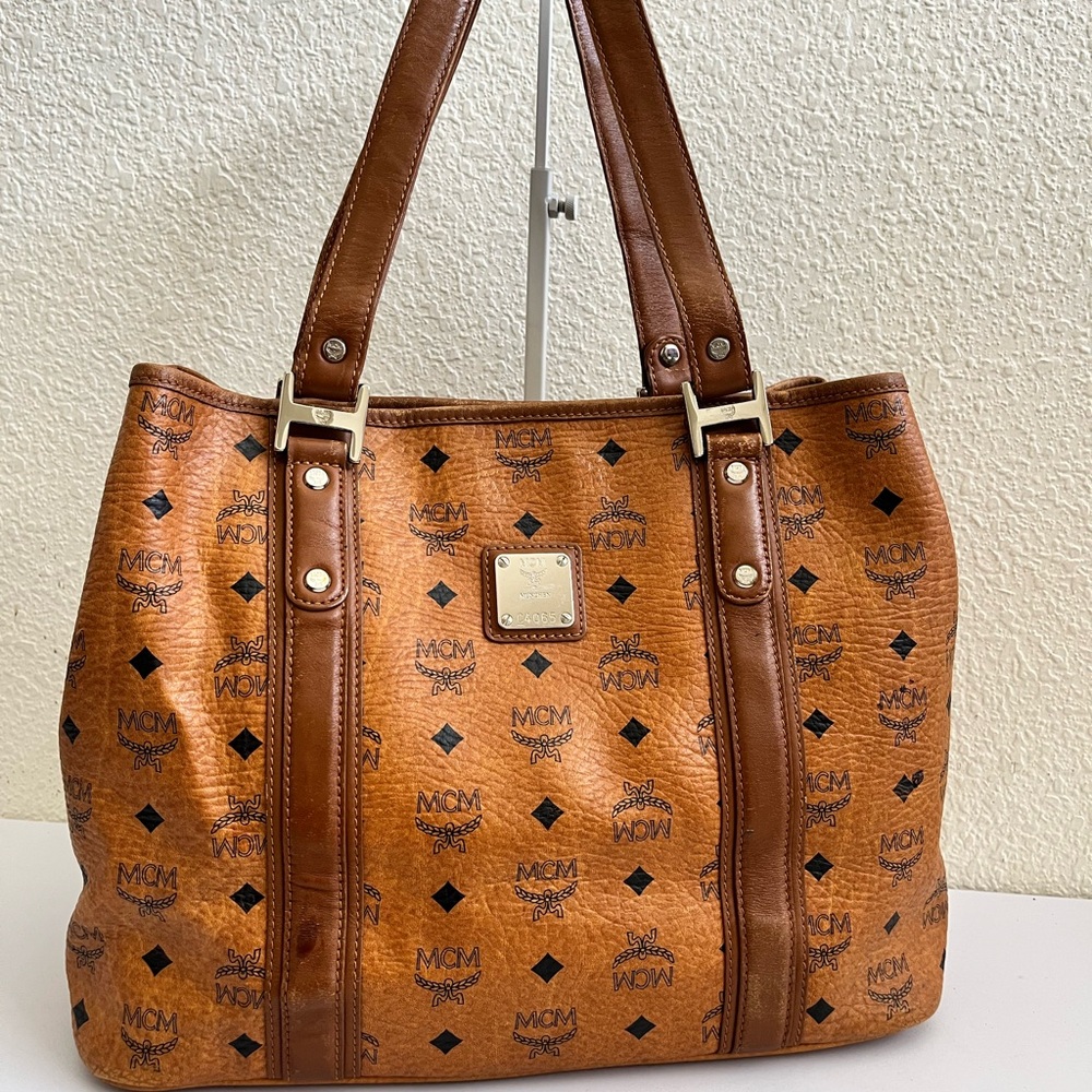 MCM Cognac Visetos Tote Bag